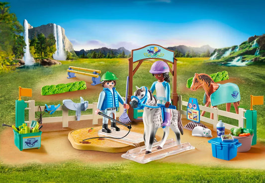 Playmobil 71637 cavalière et cheval sur plateau tournant