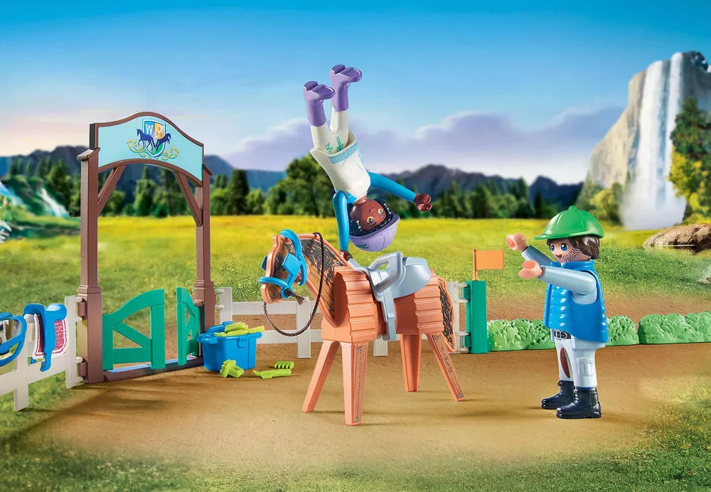 Playmobil 71637 instructeur et cheval en bois